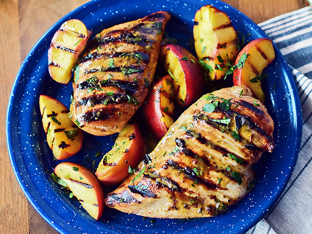 Grilled Chicken and Peaches, Image by Rachel Johnson